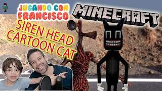 No pudimos vencer a Siren Head Mod Addon Siren Head Vs Cartoon Cat Minecraft [upl. by Lajes]