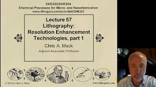 Lecture 57 CHE 323 Lithography RET part 1 [upl. by Gonzalez129]