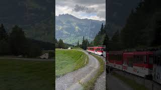 📍Swiss rail  Kleine scheidegg  mountain pass in Switzerland [upl. by Owena]