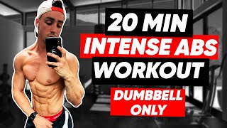 20 MIN DUMBBELL ABS WORKOUT AT HOME FOLLOW ALONG [upl. by Collete]