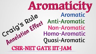 Aromaticity  Craigs Rule  Annelation Effect  Quasi aromatic  Organic Chemistry [upl. by Ttocs625]