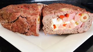 PAN DE CARNE PICADA O MOLIDA RELLENO buena opción para incluir en el menú semanal [upl. by Steffy]