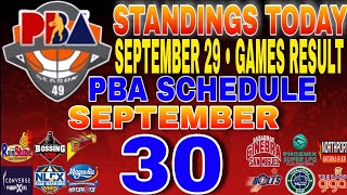 pba standings today September 29 2024  games results  games schedule September 30 2024 [upl. by Anod]