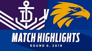 Match Highlights Fremantle v West Coast  Round 6 2018  AFL [upl. by Nehtiek956]