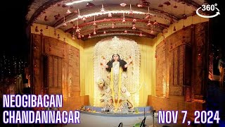 Neogibagan Jagadhatri Pujo Pandal Chandannagar  360°VR Walking Tour [upl. by Sisson61]