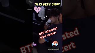 BTS exhausted after concert😭😭💔 bts btsarmy btsmember kpop btsshorts [upl. by Arahsat]