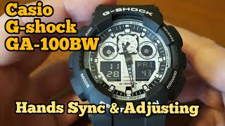 Casio GSHOCK Hands Setting GA100BW Caliber 5081 G Shock Time Adjust G Shock Time setting [upl. by Arella]