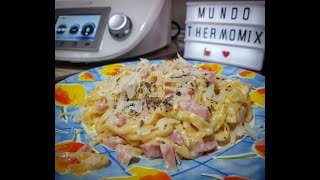 TALLARINES A LA CARBONARA CON THERMOMIX RECETAS CON THERMOMIXRECETA DE PASTA A LA CARBONARA [upl. by Manning]