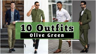 10 Ways to Style Olive Green Shirt And Pant  Green Colour Outfits  Mens Fashion [upl. by Bax]