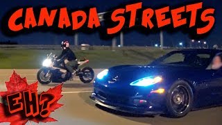 CANADA Street Racing  Evading POLICE 1100hp Corvette RX7 amp more [upl. by Garibald]