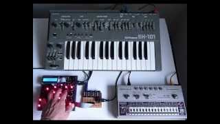 elicktronic Arduino SquareSeq sync TR606 and trigged SH101 sequencer [upl. by Rona]