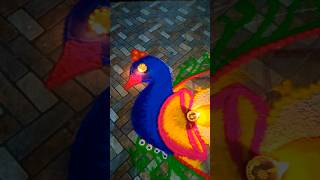 Beautiful😍 Peacock🦚 Rangoli Design For Festivals  Peacock Rangoli Tricks diwali rangoli peacock [upl. by Dryfoos]