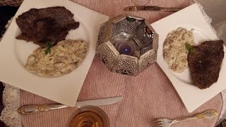 الستيك مع الصلصة البيضاء والفطر عشاء رومنسي  Filet de Boeuf amp Sauce aux Champignons [upl. by Lexine]