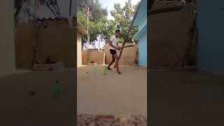 Cricket batting shot is Ghar plastic is cricket cricket shorts video viralvideo youtubestort [upl. by Piero]