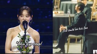 Ahn Hyo Seop acts like a real boyfriend of Kim Se Jeong at AAA 2023❤️ kimsejeong ahnhyoseop [upl. by Idahs]