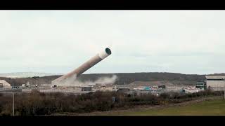 SlowMotion Footage Captures Destruction of Historic Chimney Stack [upl. by Buxton]