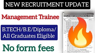 NEW GOVERNMENT JOB RECRUITMENT FOR ALL GRADUATESCCL MANAGEMENT TRAINEE RECRUITMENT 2024PSU JOBS [upl. by Etnad]