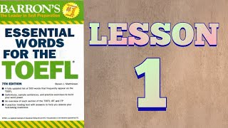 Essential words For The TOEF Barrons LESSON 1 [upl. by Pitarys]