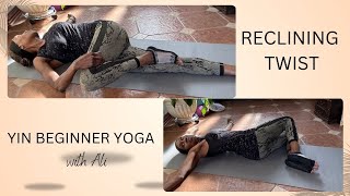 Floor Yin Yoga for Beginners Reclining Twist  Reclining Twist Pose  Reclined Twist Yoga Pose [upl. by Esidnak37]