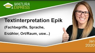 Textinterpretation – Epik  Zentralmatura Deutsch Jänner 2020 21 [upl. by Cammie]