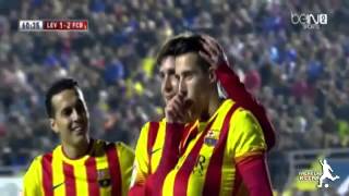 Levante vs Barcelona 1 4 Barcelona vs Levante 4 1 All Goals 22 01 2014 HD [upl. by Suiluj]