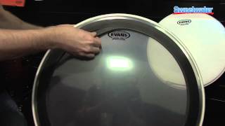 Evans Heavyweight Drums Heads Overview  Sweetwater at Winter NAMM 2014 [upl. by Ahtelat973]