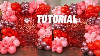 HOW TO BALLOON GARLAND TUTORIAL  Valentines Day Backdrop  UBackdrop Review [upl. by Idnek]