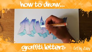 How to draw graffiti letters ANIME  Art by Zapy [upl. by Jaymee]