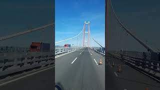 crossing over the Dardanelles strait thru worlds largest suspension bridge [upl. by Oidgime]