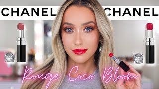 NEW CHANEL ROUGE COCO BLOOM LIPSTICK UNBOXING amp REVIEW [upl. by Yodlem]