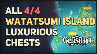 All 4 Watatsumi Island Luxurious Chests Locations Genshin Impact [upl. by Iinde]