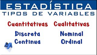 Tipos de variables estadísticas  Cuantitativas Cualitativas [upl. by Nomae]