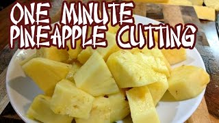 Cutting a whole pineapple in 1 MINUTE like a PRO [upl. by Minsat]