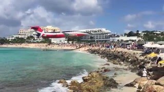 St Maarten  The Lowest Plane Landing  SXM Maho  PAWA Airlines [upl. by Naejamron]