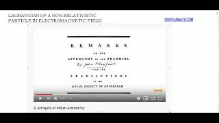 LAGRANGIAN OF A CHARGED PARTICLE IN ELECTROMAGNETIC FIELD [upl. by Ahcire]