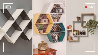 Creative Wooden wall shelves  Beautiful floating wooden shelves design [upl. by Eanwahs]