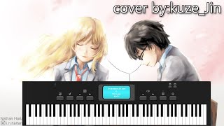 ฉบับเต็ม Japan Song Your lie in april オレンジ Cover Piano Roblox Sub Thai [upl. by Anigriv152]