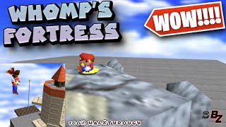 Whomps Fortress Super Mario 64 100 Walkthrough Guide [upl. by Hathaway]