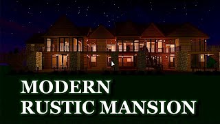 BLOXBURG  MODERN RUSTIC MANSION TOURSPEEDBUILD  ROBLOX [upl. by Anitnoc]