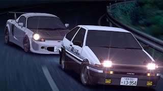 AE86 vs MRS  Eurobeat Removed  Initial D Fifth Stage [upl. by Kara]