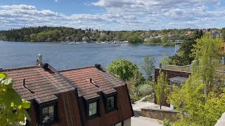 Stockholm Walks Stora Essingen Tree’s in bloom city island streets people amp houses [upl. by Patterson]