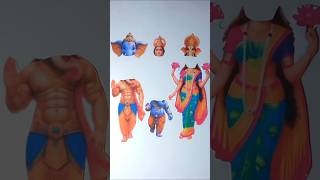 Deva Shree Ganesha 🙏🏻😍 Ganesh Laxmi Maa wrong head challenge shorts ashortaday [upl. by Papert551]