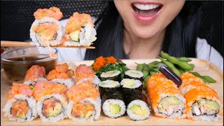 SUSHI ROLL ASMR EATING SOUNDS NO TALKING  SASASMR [upl. by Znerol547]