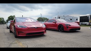 Tesla Plaid vs Porsche Taycan Turbo S [upl. by Airual]