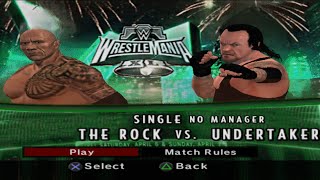 The Rock vs Undertaker in wwe svr 2007 2k24 mod in aether sx2 emulater [upl. by Aremahs]