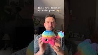 How do you fasten off your crochet pieces 🥰❤️✨ crochet amigurumi plushies crochethack tip [upl. by Carry]