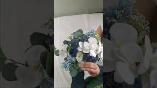 Rinlong Navy Blue Bridal Bouquet Wedding Bouquets Flowers [upl. by Eiznekcm]