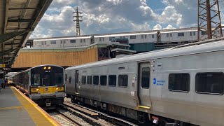 ⁴ᴷ⁶⁰ MTA LIRR Trains action at Woodside Offpeak [upl. by Flavius]