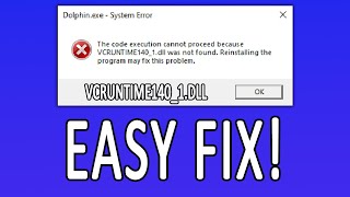 VCRUNTIME1401dll Was Not Found EASY FIX 2024  Including MSVCP140dll [upl. by Ylrebmit]