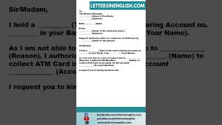 Authorization Letter To Bank For Collection Of ATM Card [upl. by Adiari204]